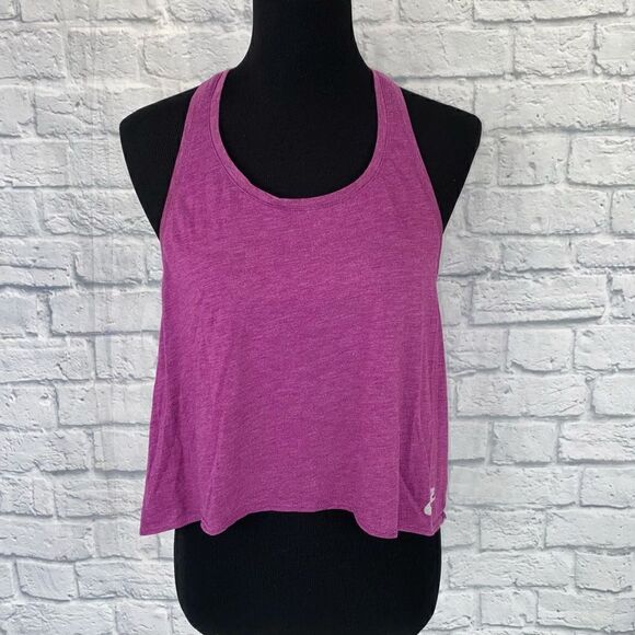 Nike scoopneck racerback tank top purple w/white dots on back of top sz M women - Picture 1 of 8